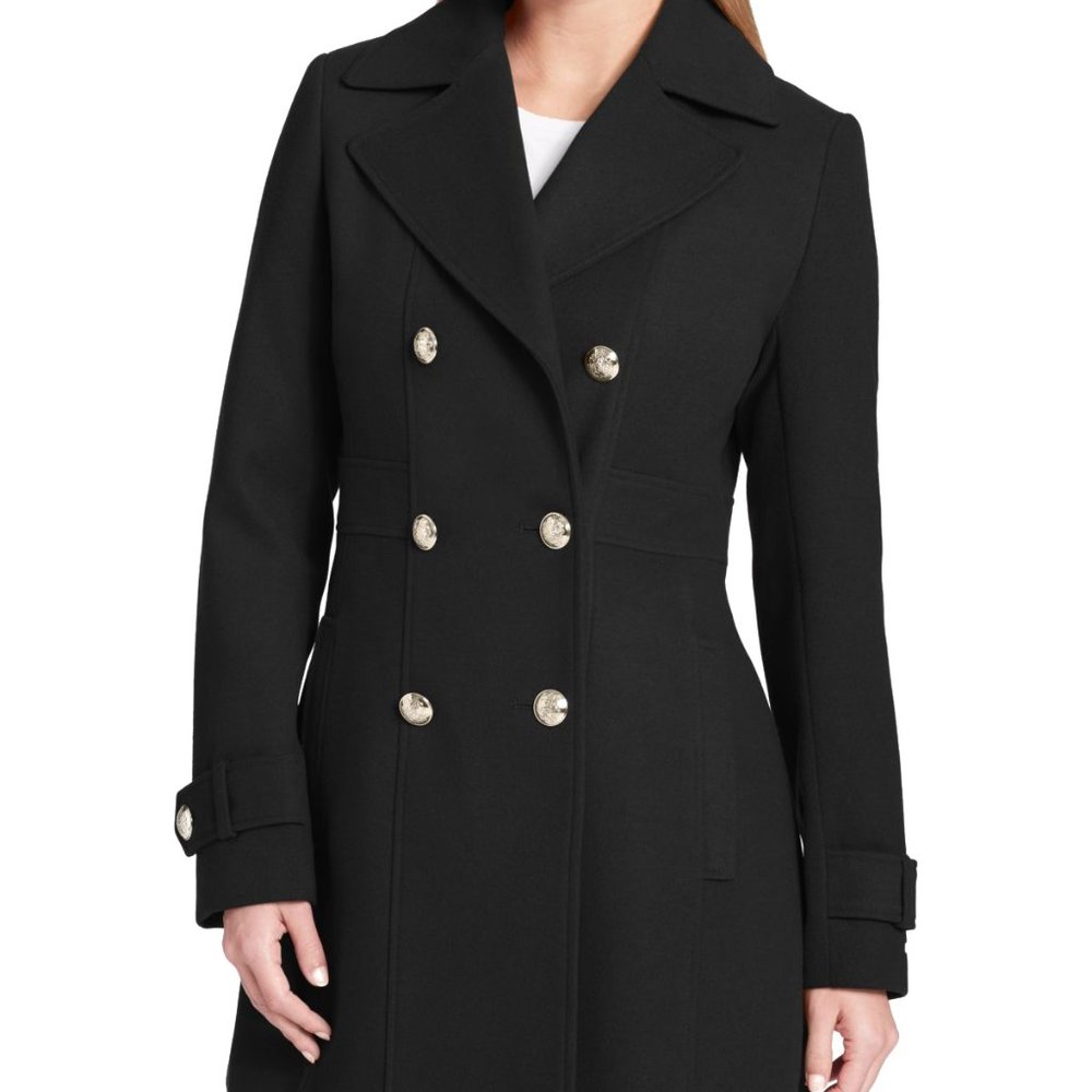 Double-Breasted Skirted Peacoat